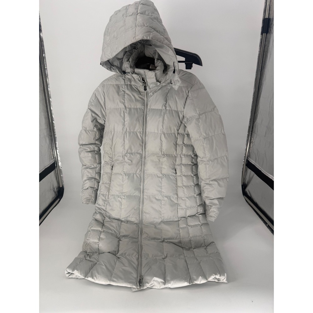 Patagonia Down With It Parka Women's M Gray Goose Down Long Hooded Puffer Coat